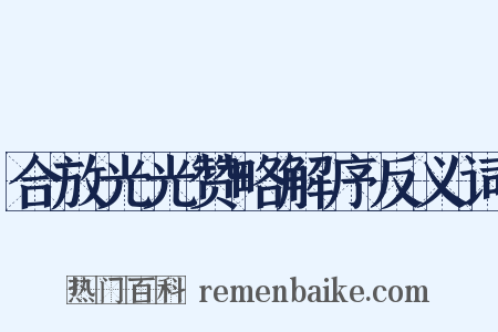 合放光光赞略解序反义词是什么意思的图片